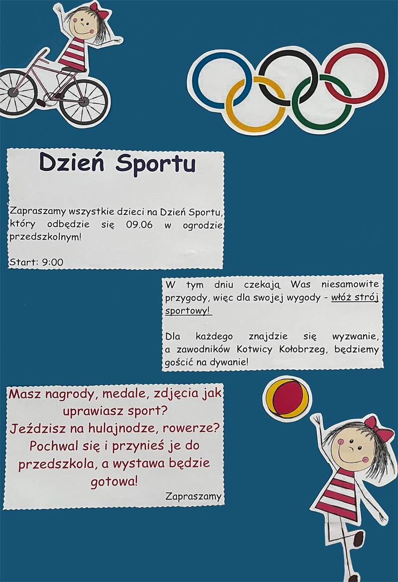 Dzień Sportu w Przedszkolu Miejskim nr 4 w Kołobrzegu
